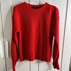 Sanctuary‎ Red Ribbed Knit Crew Neck Sweater medium NWT